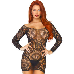 Leg Avenue - Spitzen-Minikleid Mit Langen Rmeln, Eine Grösse