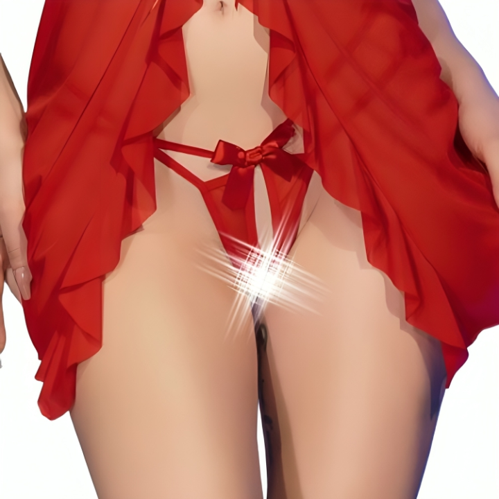 Chilirose - cr 4696 Babydoll e Perizoma Rosso s/m