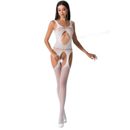Passion - Woman Bs057 Weisser Bodystocking, Eine Grösse