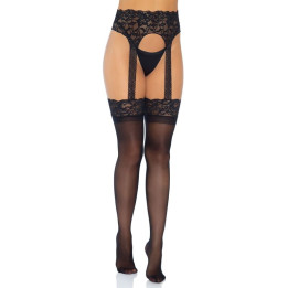 Leg Avenue - Bas Jarretelles Opaque Taille Unique