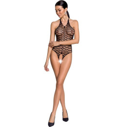 Passion - Woman Bs087 Schwarzer Bodystocking, Eine Grösse