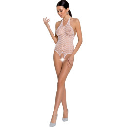 Passion - Woman Bs087 Weisser Bodystocking, Eine Grösse