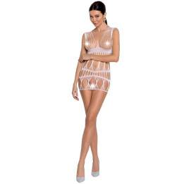 Passion - Woman Bs089 Weisser Bodystocking, Eine Grösse