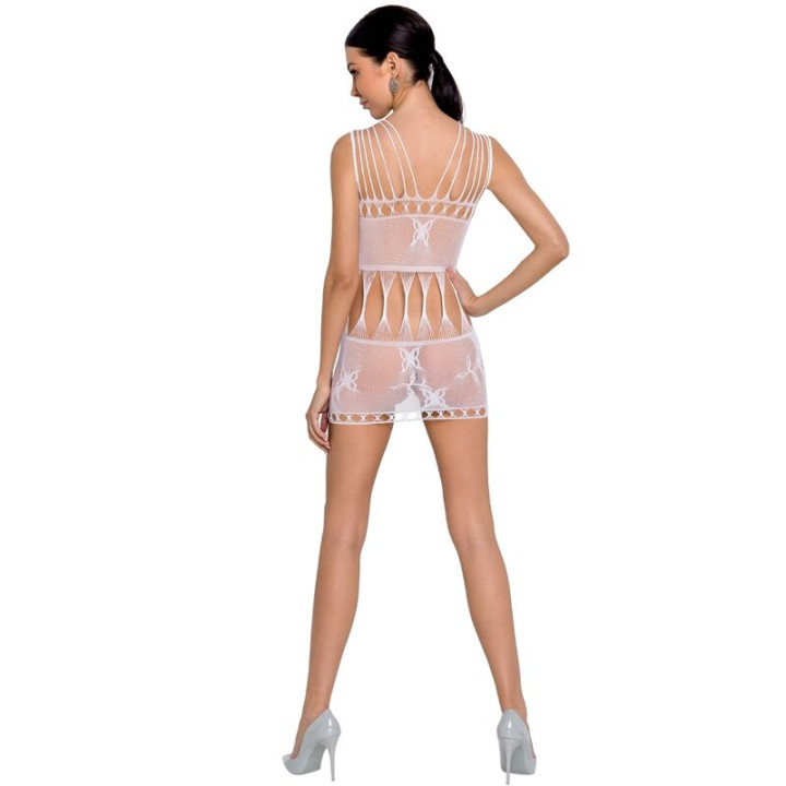Passion - Femme Bs090 Bodystocking Blanc Taille Unique