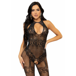 Leg Avenue - Bodystocking Résille Sans Couture Taille Unique - Noir