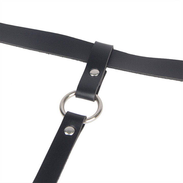 Subblime - Catena in Pelle Per Gambe Nera Taglia Unica