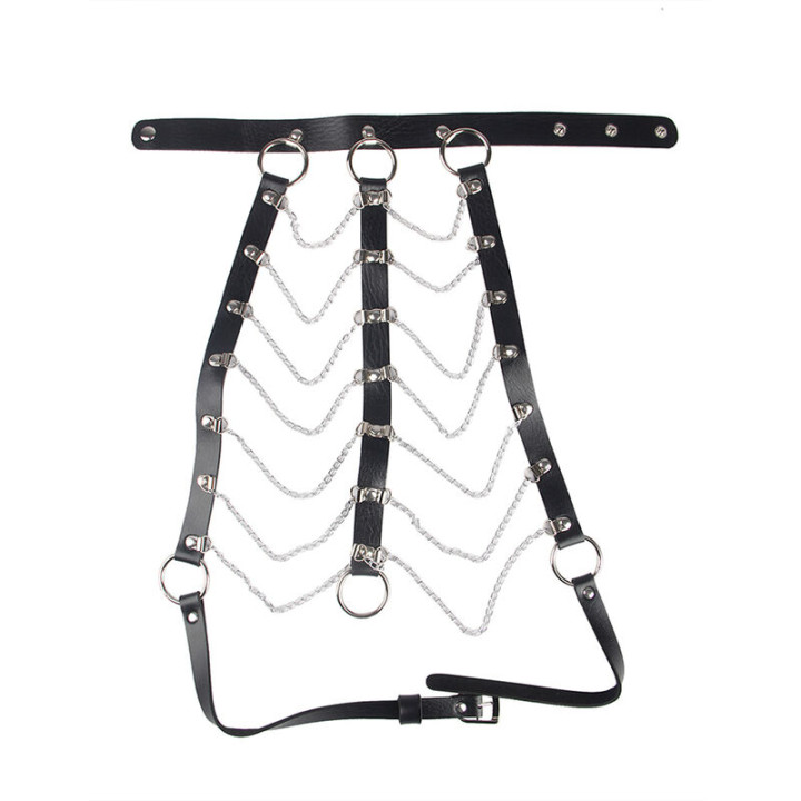 Subblime - Arnés de Pecho Cadenas Cuero Negro Talla Única