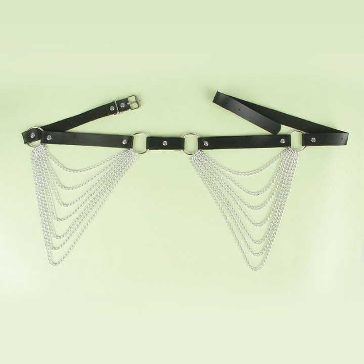 Subblime - Chaîne Cuir Ceinture Noire Taille Unique