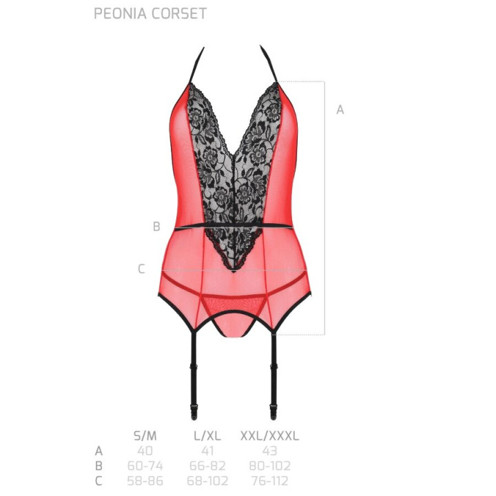 Passion - Peonia Corset Erotic Line Red s/m
