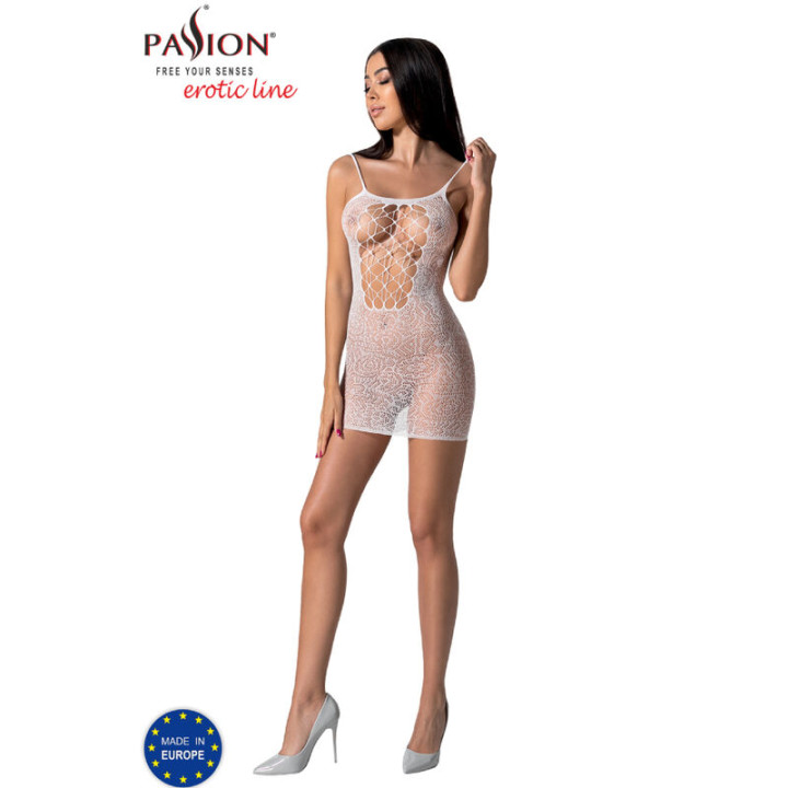 Passion - Bs096 Bodystocking Blanco Talla Única