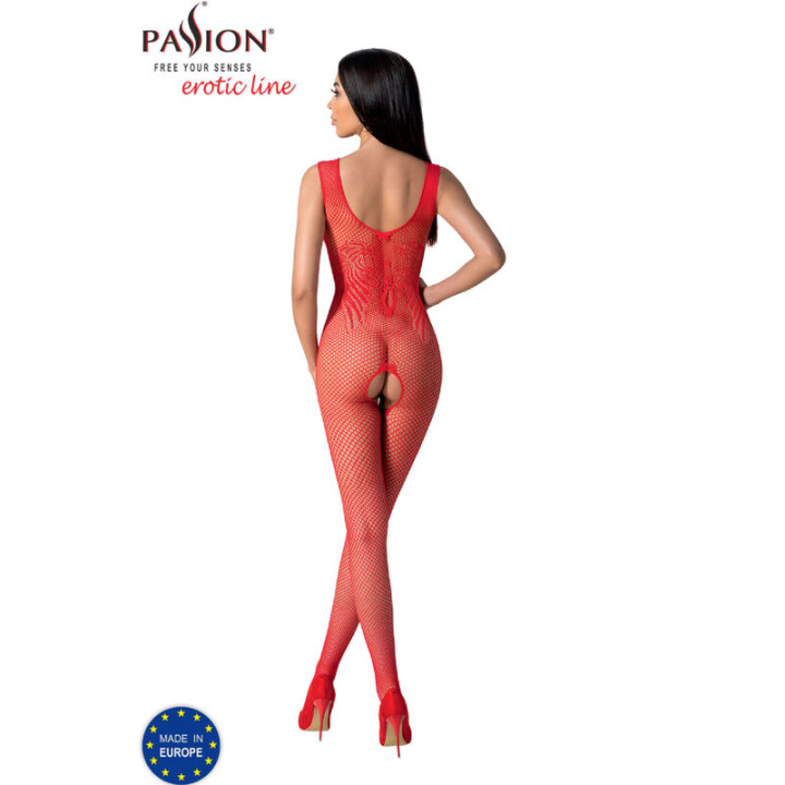 Passion - Bs098 Bodystocking Rojo Talla Única