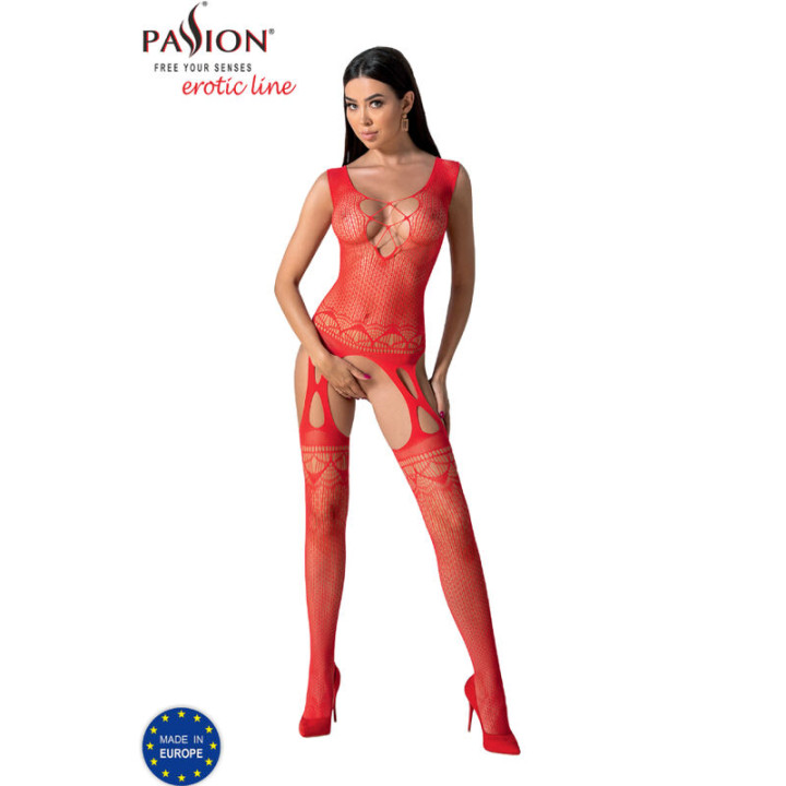Passion - Bs099 Bodystocking Rouge Taille Unique