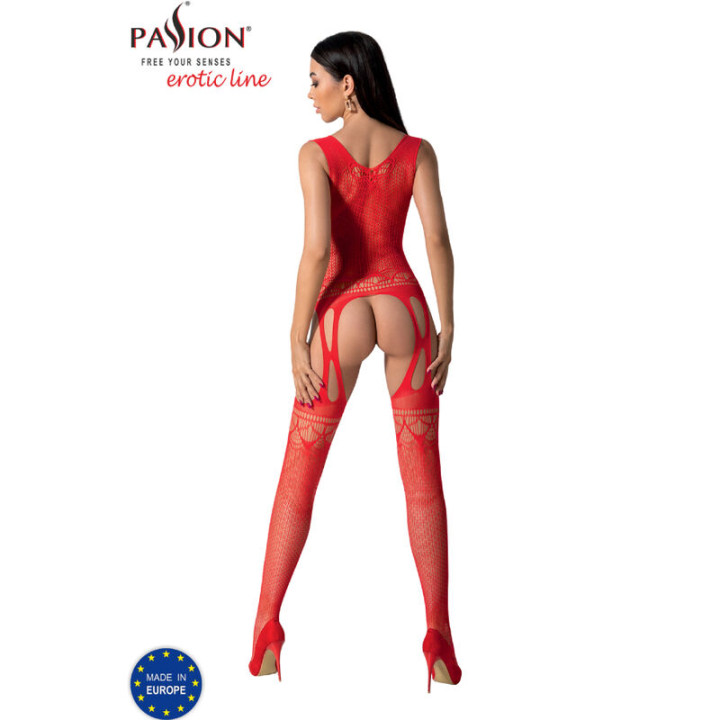 Passion - Bs099 Bodystocking Rouge Taille Unique