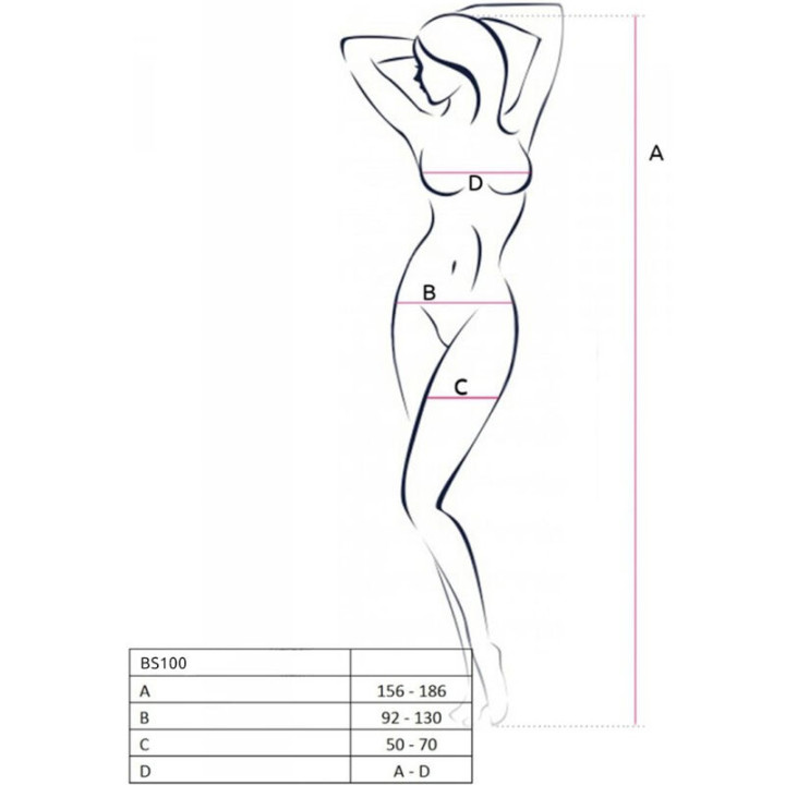 Passion - Bs100 Weisser Bodystocking, Eine Grösse