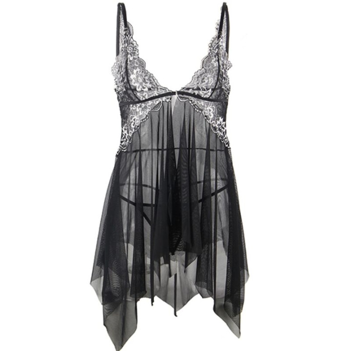Subblime - Babydoll Tecido Tule Peito Renda l/xl