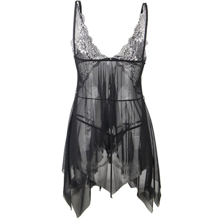 Subblime - Babydoll Stoff Tüll Brust Spitze l/xl
