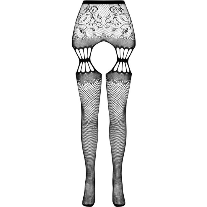 Passion - S027 Schwarze Strumpfstrumpfhose, Eine Grösse
