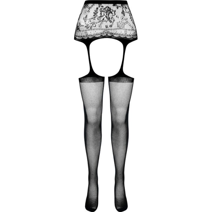 Passion - S028 Schwarze Strumpfstrumpfhose, Eine Grösse