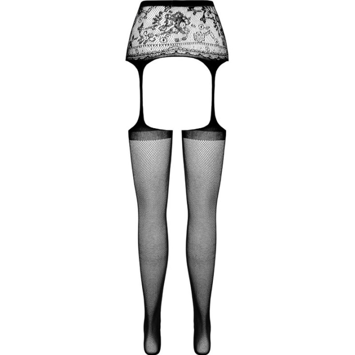 Passion - S028 Schwarze Strumpfstrumpfhose, Eine Grösse