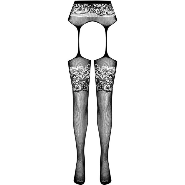 Passion - S029 Schwarze Strumpfstrumpfhose, Eine Grösse