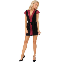 Livco Corsetti Fashion - Kumiko lc 90428 Robe de Chambre + Culotte Noir l/xl