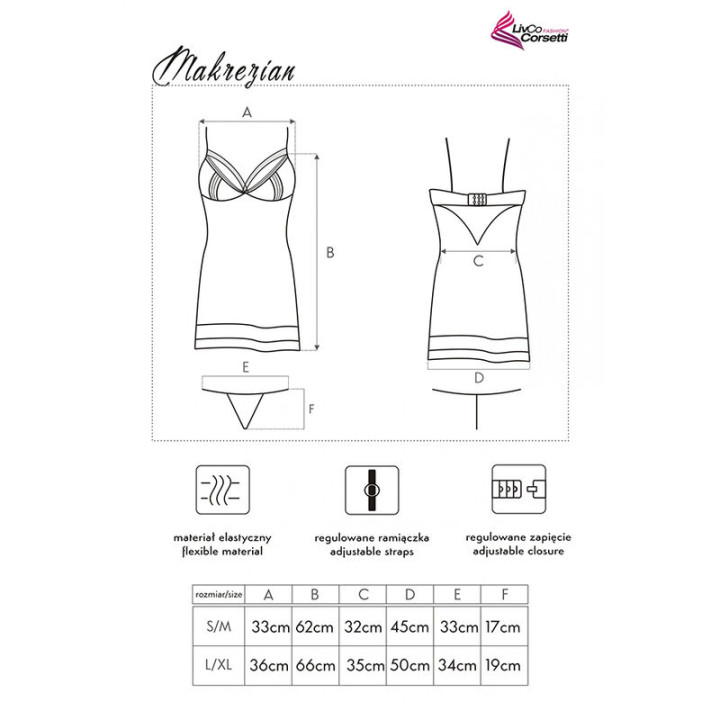 Livco Corsetti Fashion - Chemise + Culotte Makrezian lc 90545 Noir