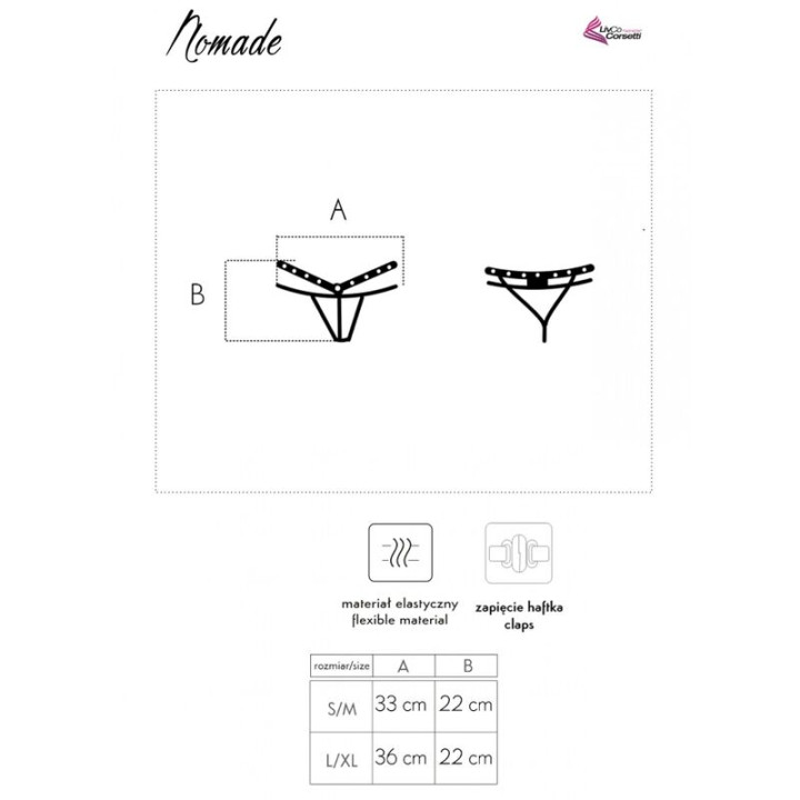 Livco Corsetti Fashion - String Nomade Sans Crotchless Noir