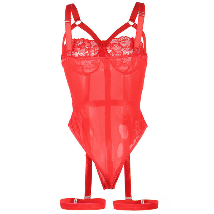 Subblime - Teddy With Garter Strap Detail Chest Red s/m