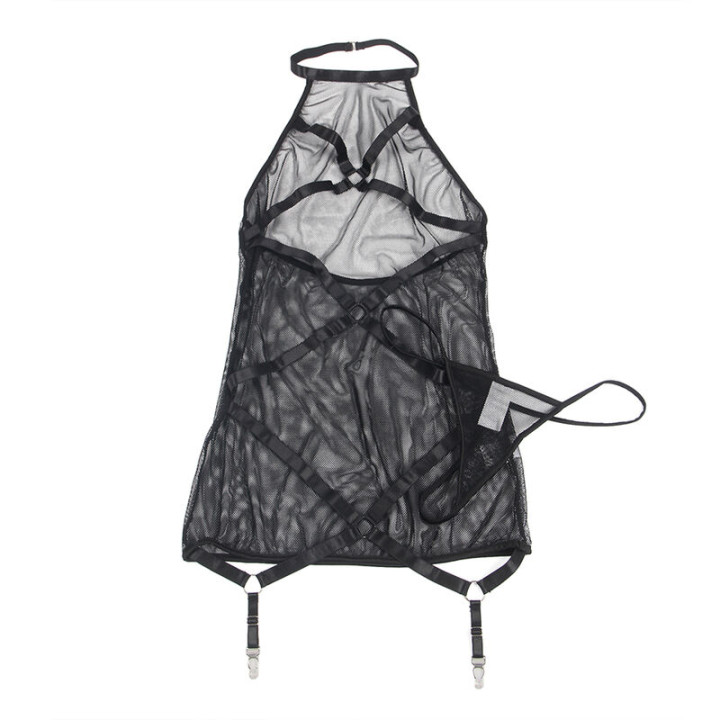 Subllime - Transparentes Neckholder-Kleid Schwarz s/m