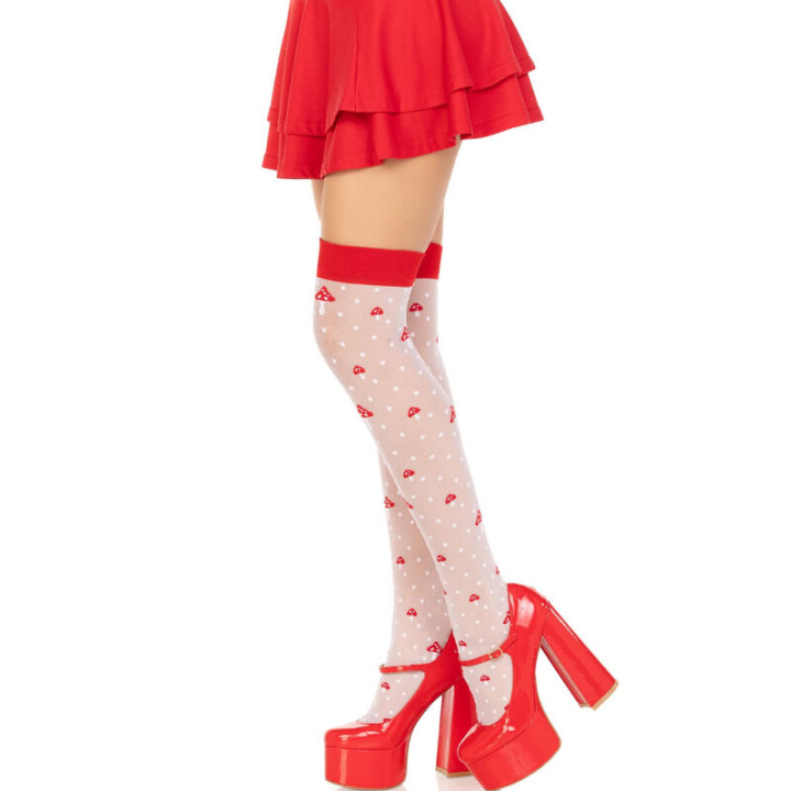 Leg Avenue - Calzini a Fungo Rosso/Bianco