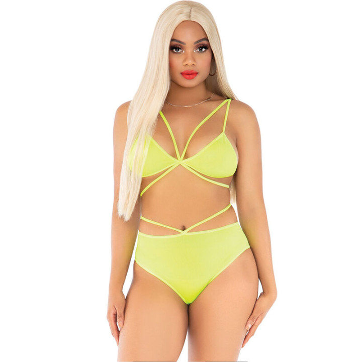 Leg Avenue - Top & Culotte Jaune Avec Bretelles