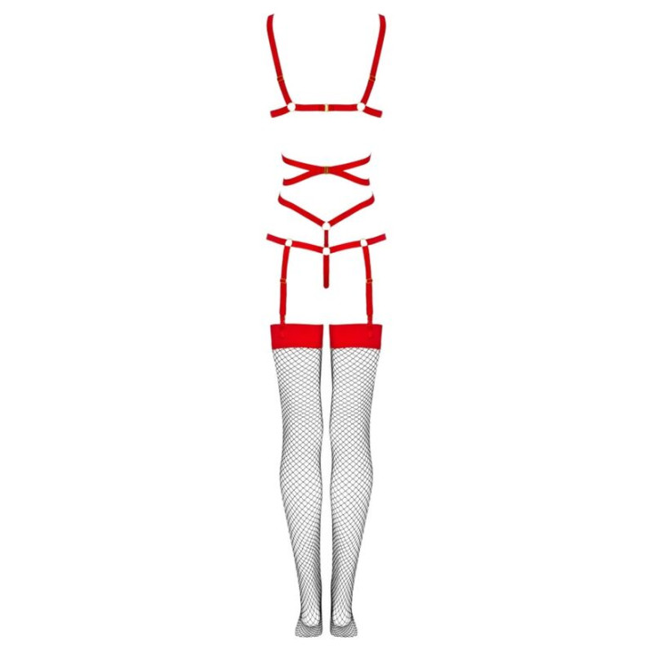 Livco Corsetti Fashion - Thiara lc 20213 Set Body + Medias Roja s/m