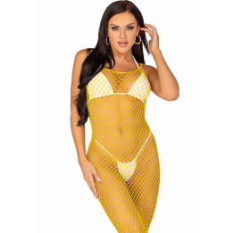 Leg Avenue - Vestido Longo Net Amarelo Tamanho Único