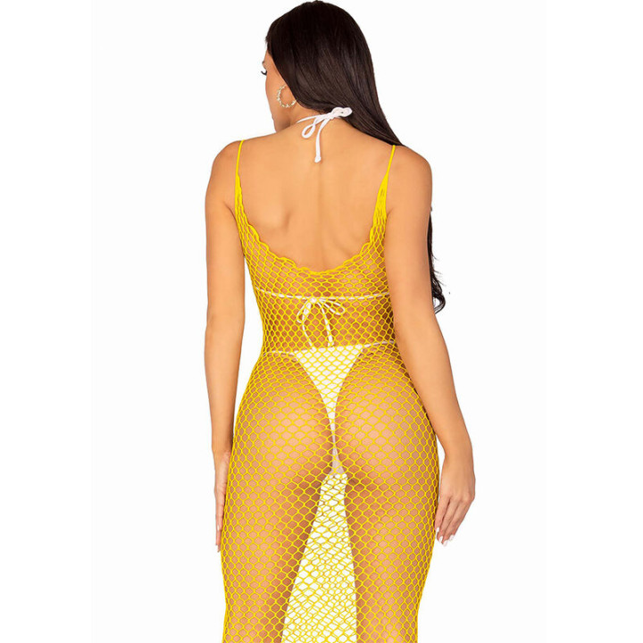 Leg Avenue - Langes Netzkleid Gelb Eine Grösse