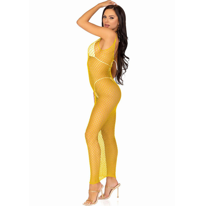 Leg Avenue - Langes Netzkleid Gelb Eine Grösse
