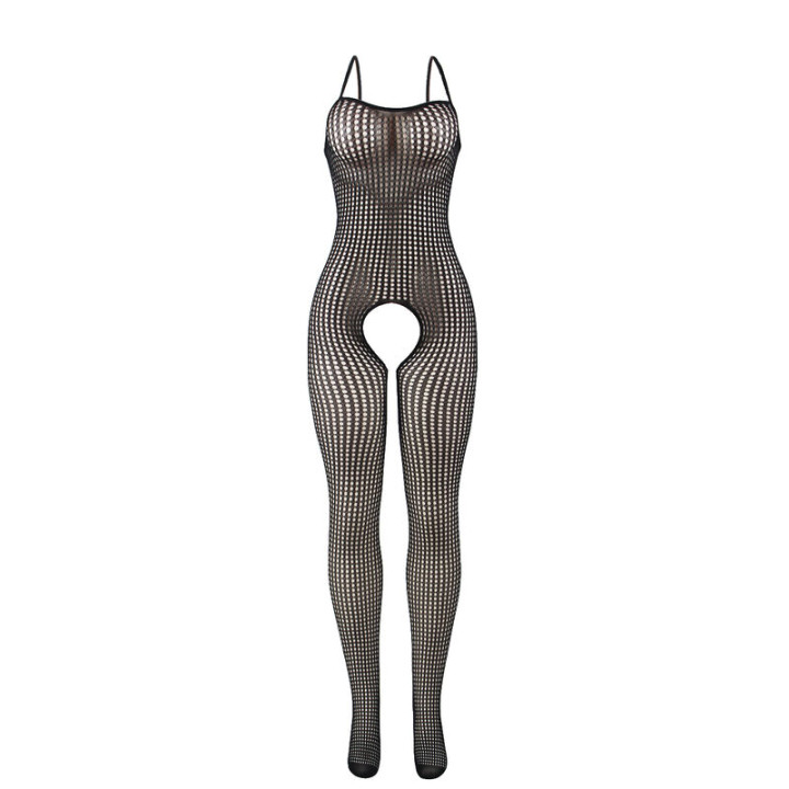 Subblime - 951726 Black Elastic Fishnet Crotchless Bodystocking One Size