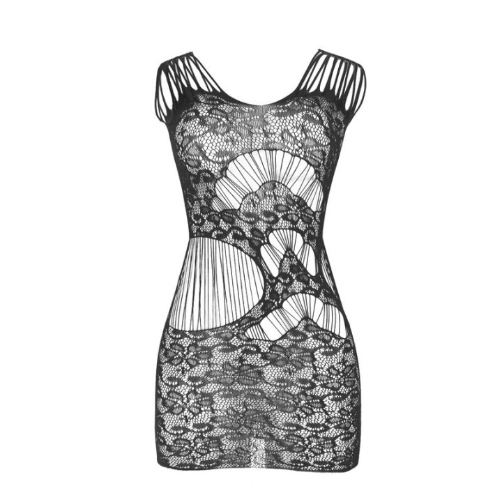 Subblime - 951771 Long Dress With Open Back With Fishnet Black One Size