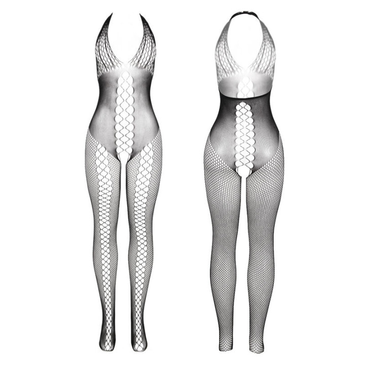 Subblime - 951832 Bodystocking Mit Offenem Rücken Und Kreuzdetails Schwarz Eine Grösse