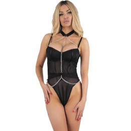 Livco Corsetti Fashion - Melisenda cf 1709 Bademantel + Hemd + String Schwarz s