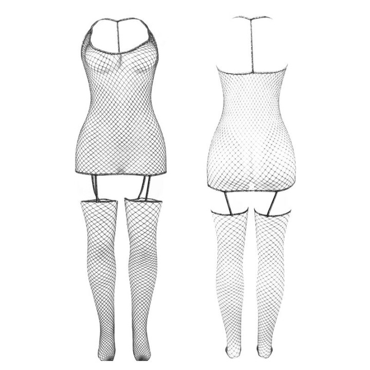 Subblime - 951955 Glnzender Netz-Bodystocking Eine Grösse