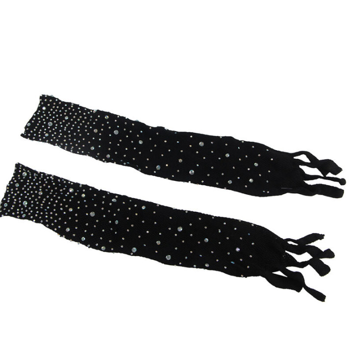 Subblime - 952174 Bodystocking a Rete Con Guanti e Strass Nero Taglia Unica