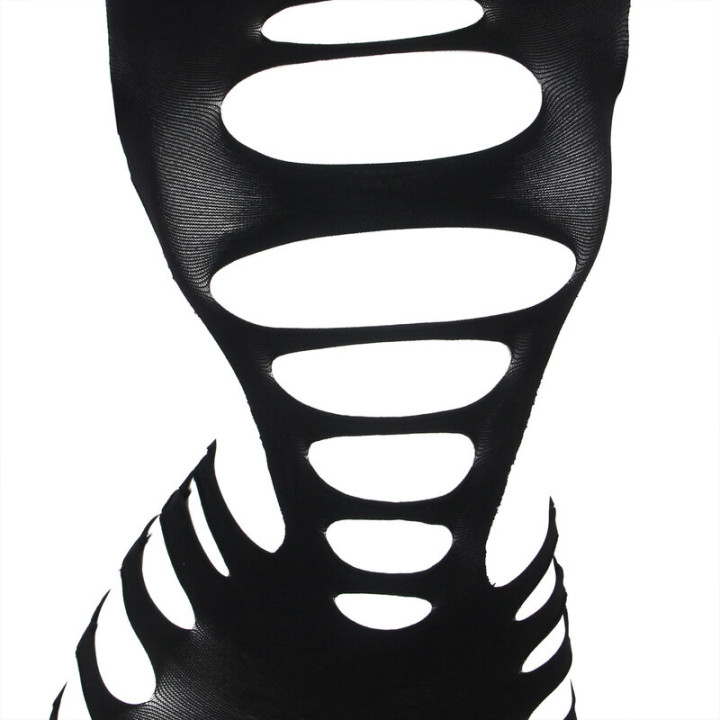 Subblime - 952266 Vestito Elastico a Rete Manica Lunga Nero Taglia Unica