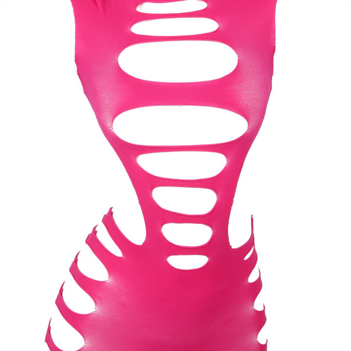 Subblime - 952273 Langrmeliger Elastischer Netz-Kleid Rosa Eine Grösse