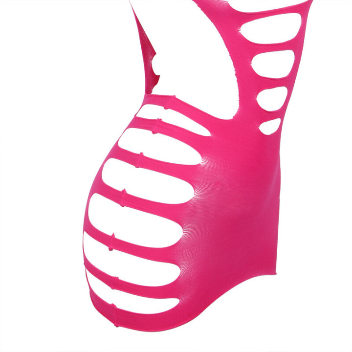 Subblime - 952273 Vestito Elastico a Rete Manica Lunga Rosa Taglia Unica