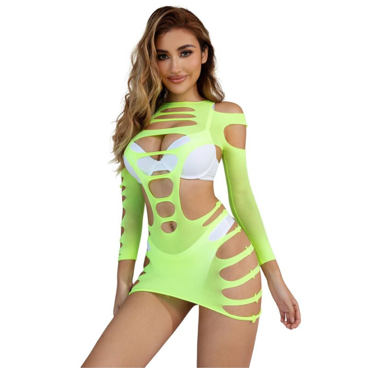 Subblime - 952280 Vestido Verde Manga Longa Com Rede Elstica Tamanho Único