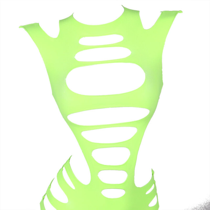 Subblime - 952280 Grün Langrmeliger Elastischer Netz-Kleid Eine Grösse