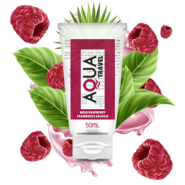 Aqua Travel - Lubricante Base Agua Sabor Frambuesa Salvaje - 50 ml