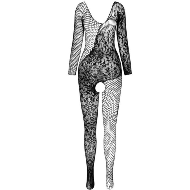 Passion - bs 107 Bodystocking Negro Talla Única