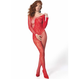 Passion - bs 107 Bodystocking Rouge Taille Unique