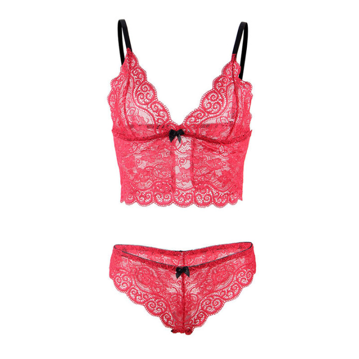 Subblime - 953904 Set 3 Piezas Encaje y Saten Rojo l/xl